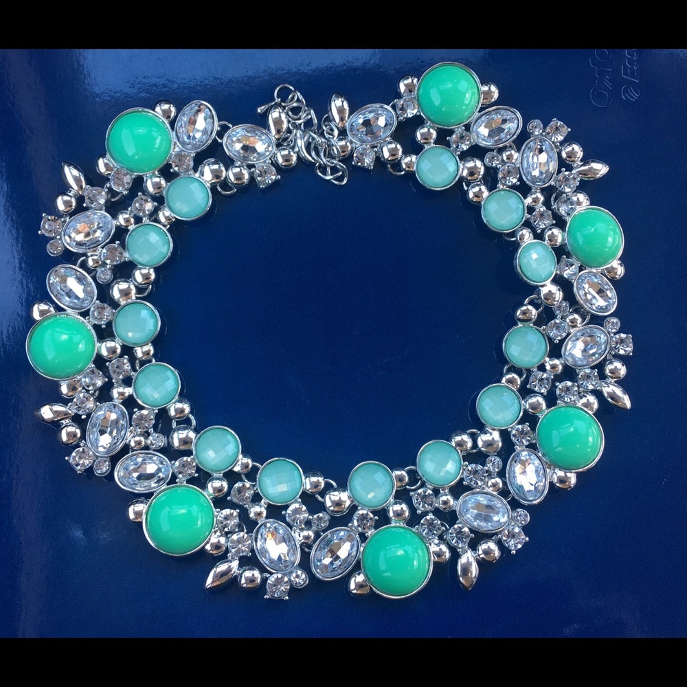 Statement necklace soft green/silver